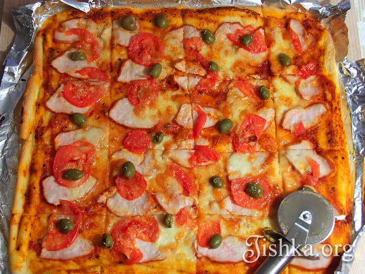 Пицца на кефире, пошаговый рецепт с фото